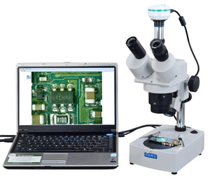 Trinocular Stereo Microscope + 2.0MP USB Camera