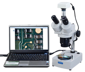 OMAX Digital 20x-40x-80x Table Stand Trinocular Stereo Microscope with 1.3MP USB Camera