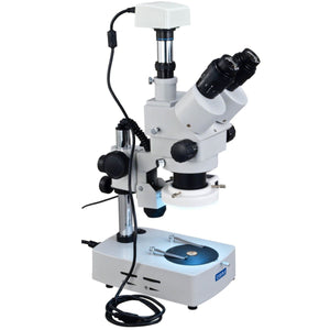 OMAX 3.5X-90X Digital Trinocular Stereo Zoom Microscope with 1.3MP Digital Camera and 54 LED Light