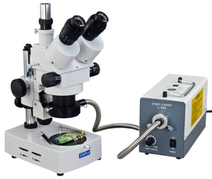 OMAX 3.5X-90X Digital Trinocular Zoom Stereo Microscope with Ring Fiber Light