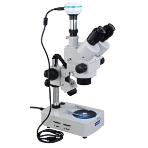 3.5X-45X Trinocular Stereo Zoom Microscope Dual Lights with 2MP Digital Camera