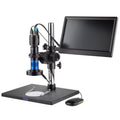 0.7X-4.5X Zoom Video Inspection Microscope with LED Ring Light, 1080p Camera and Arm-Mounted Monitor