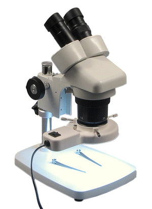 Binocular Stereo Microscope 5X-10X-15X-20X-30X-60X w Ring Light