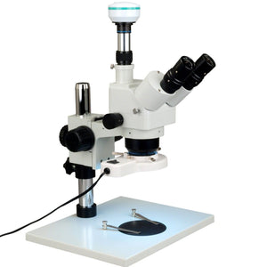 5X-80X Trinocular Zoom Stereo Microscope+8W Fluorescent Ring Light+2.0MP Camera