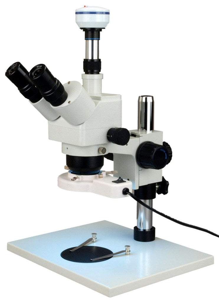 Microscope 5X-80X Trinocular Zoom Stereo Microscope+8W Fluorescent Ring Light+3.0 ...