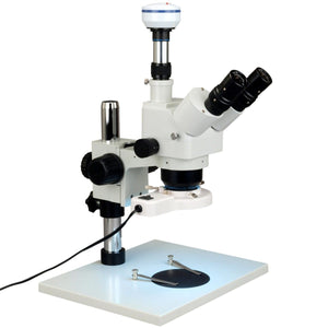 5X-80X Trinocular Zoom Stereo Microscope+8W Fluorescent Ring Light+3.0MP Camera