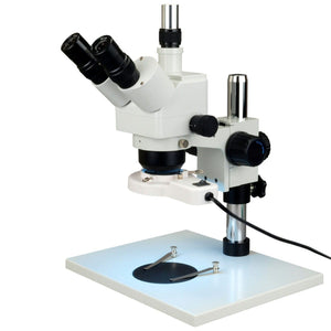 5X-80X Trinocular Zoom Stereo Microscope+0.5X Auxiliary Lens+8W Fluorescent Ring Light+Table Stand