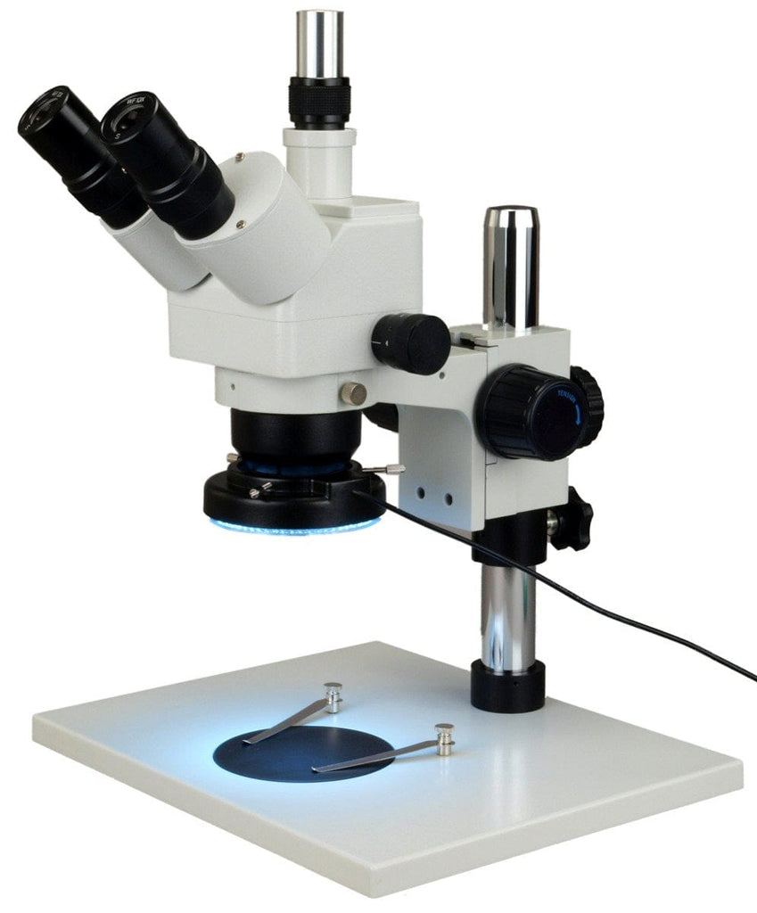 5X-80X Trinocular Zoom Stereo Microscope+0.5X Barlow+Metal Shell 144 L ...