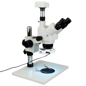 5X-80X Trinocular Zoom Stereo Microscope+0.5X Auxiliary Lens+54 LED Ring Light+1.3MP Digital Camera