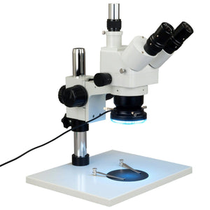 5-80X Trinocular Zoom Stereo Microscope+0.5X Auxiliary Lens+60 LED Ring Light+Large Base Table Stand