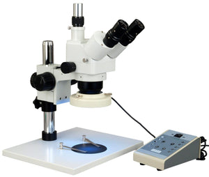 5-80X Trinocular Zoom Stereo Microscope+0.5X Auxiliary Lens+80 LED Ring Light+Large Base Table Stand