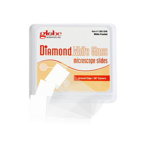 Globe Scientific Diamond White Glass Series 72pc Blank Slides, White Frosted