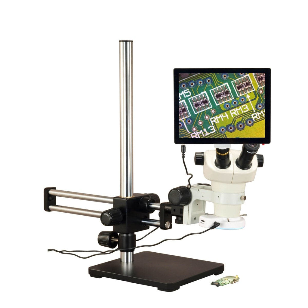 OMAX 6X-50X 5MP Touchpad Screen Binocular Stereo Microscope on Ball-Be ...