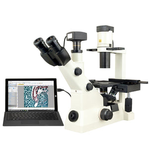 Inverted Phase Contrast Compound Microscope 40x-400x w/ USB3.0 High Speed 10MP Digital Camera