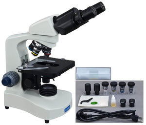 40X-2000X Binocular Compound LED Siedentopf Microscope with Slides