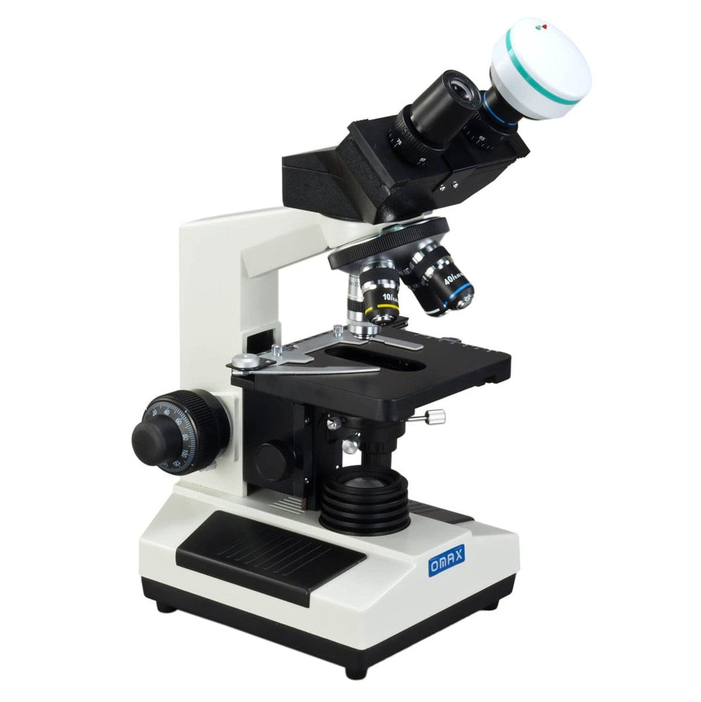 Omax Compound Microscope OMAX M827 Series Compound Binocular Microscope 40X-1000X Magnification ...