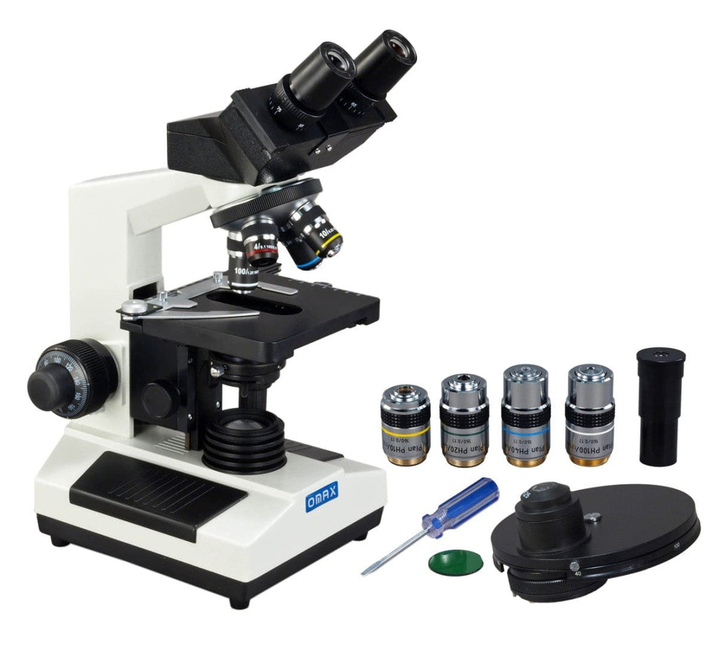 40X-2000X Phase Contrast Compound Binocular Microscope with PLAN PH Ob ...