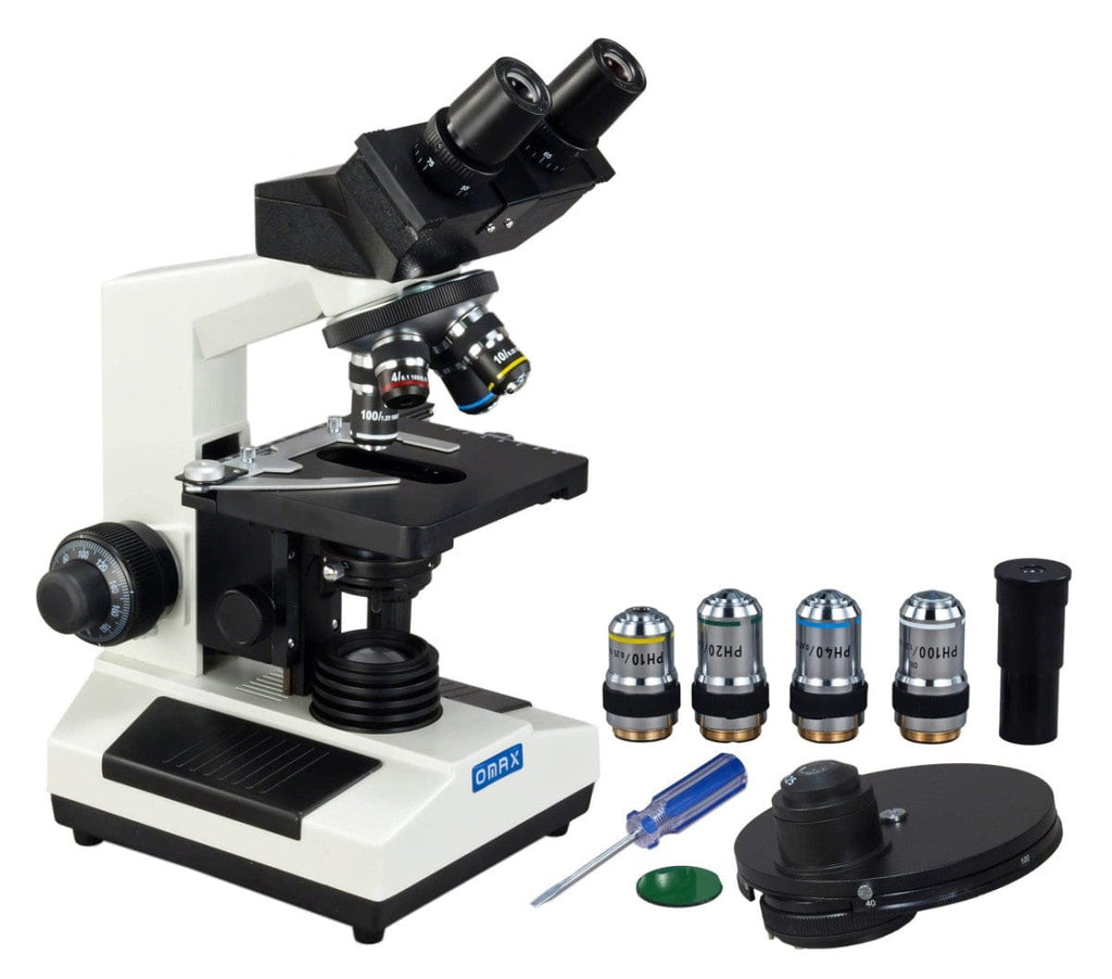 OMAX M827 Series Phase Contrast Biological Compound Binocular Microsco ...