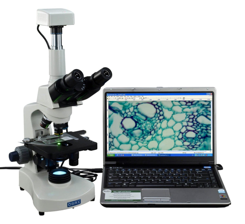 OMAX M8311 Series Trinocular Lab Darkfield Compound Microscope 40X-200 ...