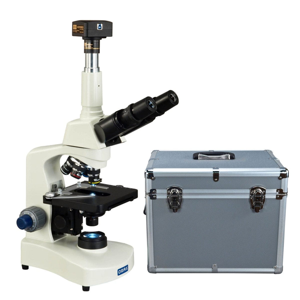 40X-2500X M8311 Series Trinocular Lab Compound Microscope + Aluminum S ...