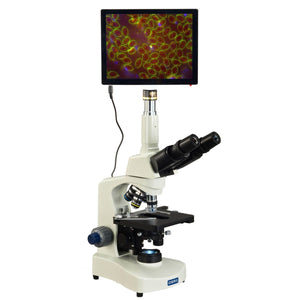 OMAX 40X-2500X 5MP Touchpad Screen Darkfield Lab Siedentopf Trinocular LED Microscope for Live Blood