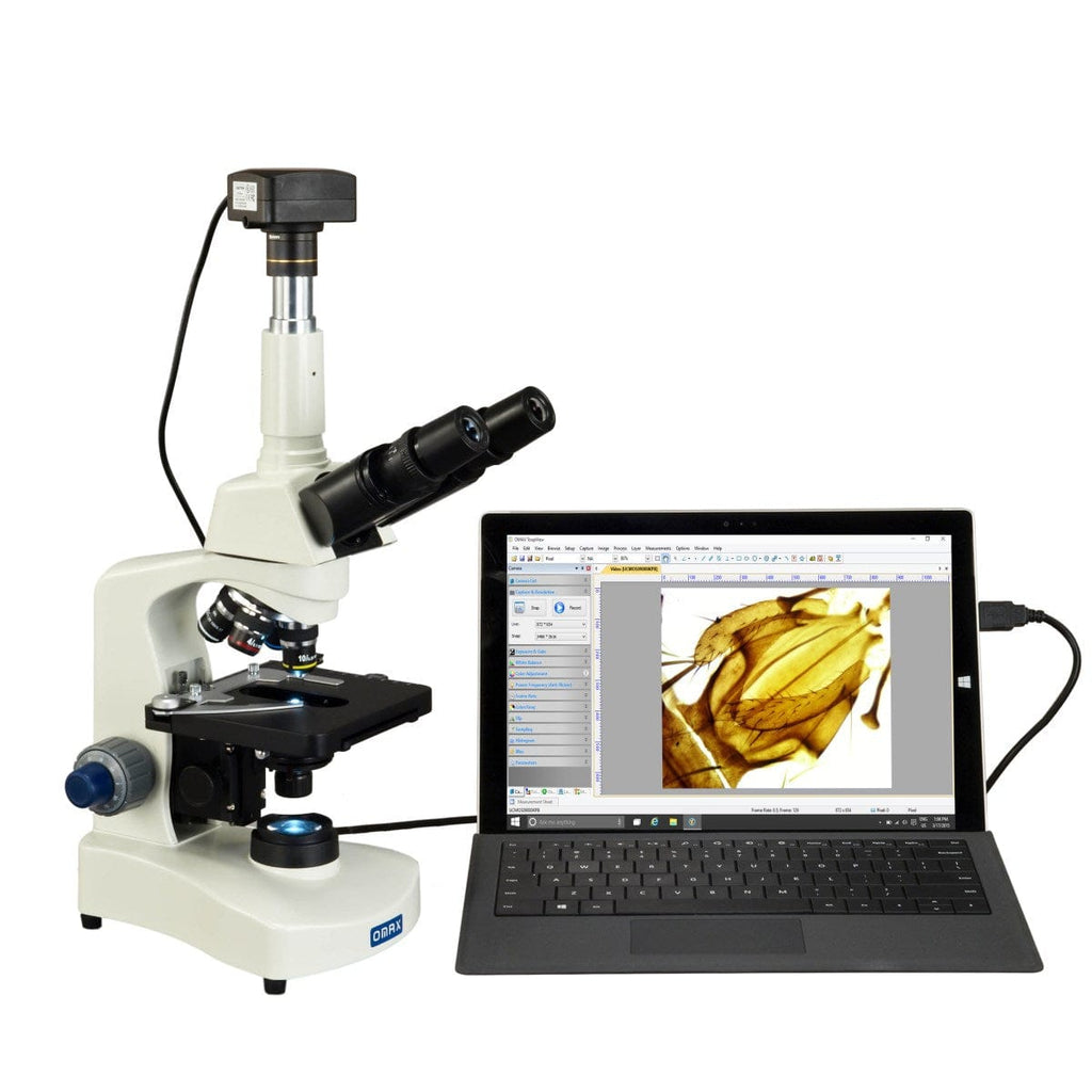 OMAX M8311 Series Trinocular Lab Compound Microscope 40X-2500X Magnifi ...