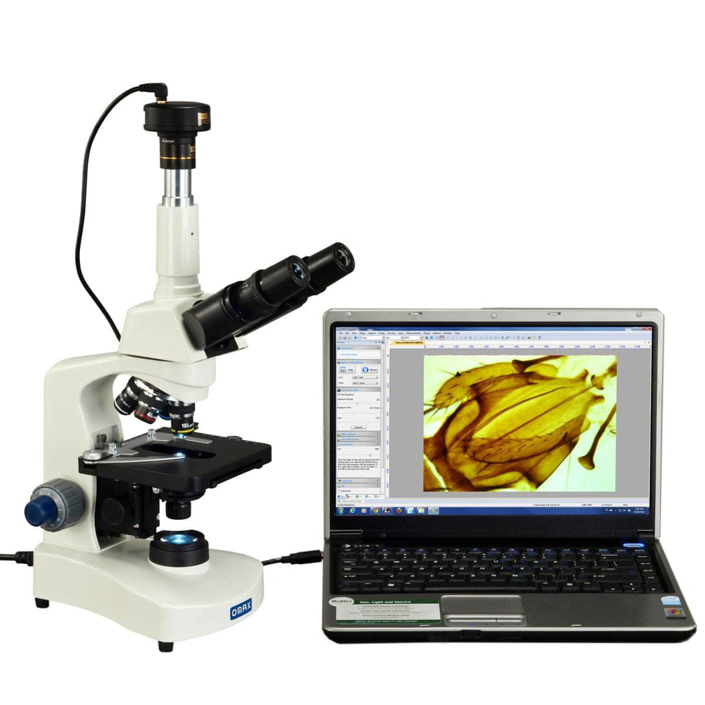 OMAX M8311 Series Trinocular Lab Compound Microscope 40X-2500X Magnifi ...