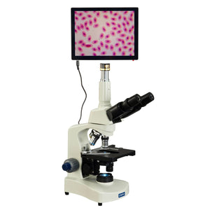 OMAX 40X-2500X 5MP Touchpad Screen Digital Phase Contrast Lab LED Trinocular Compound Microscope