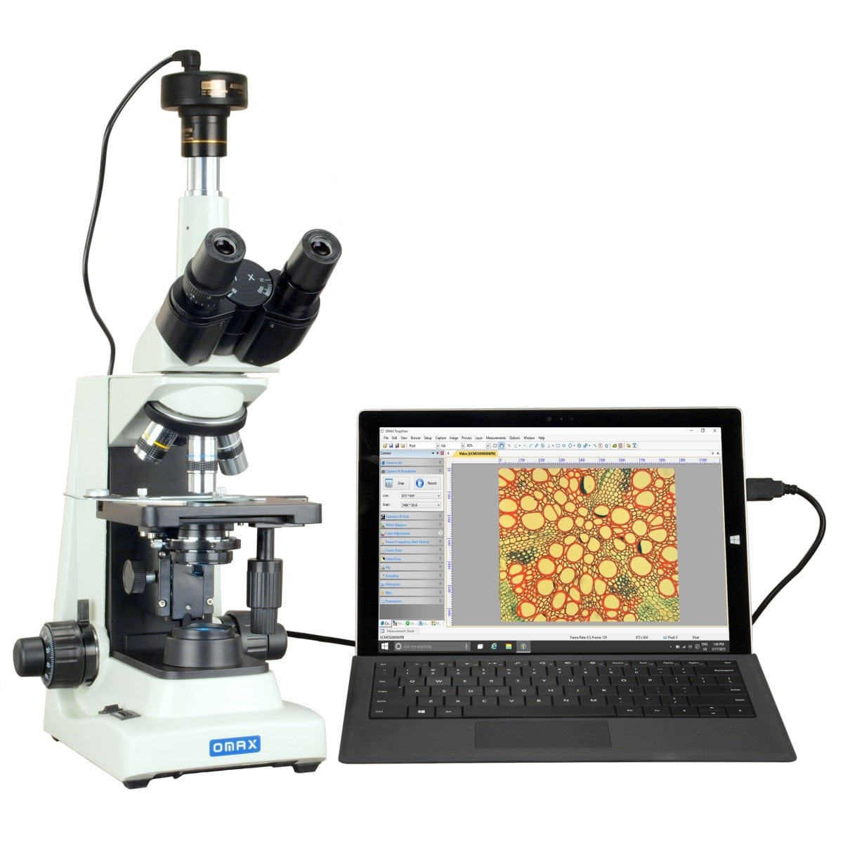 professional microscope with camera