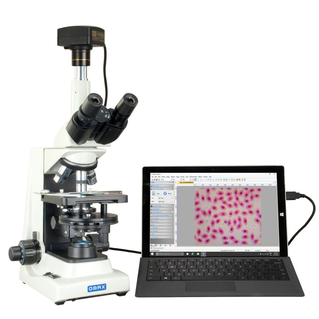 OMAX M834 Series PLAN Phase Contrast Turret Lab Trinocular Compound Mi ...
