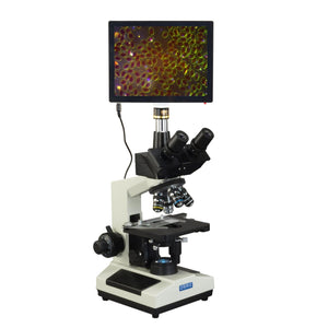 OMAX 40X-2000X 5MP Touchpad Screen Digital Darkfield Trinocular LED Lab Microscope for Live Blood