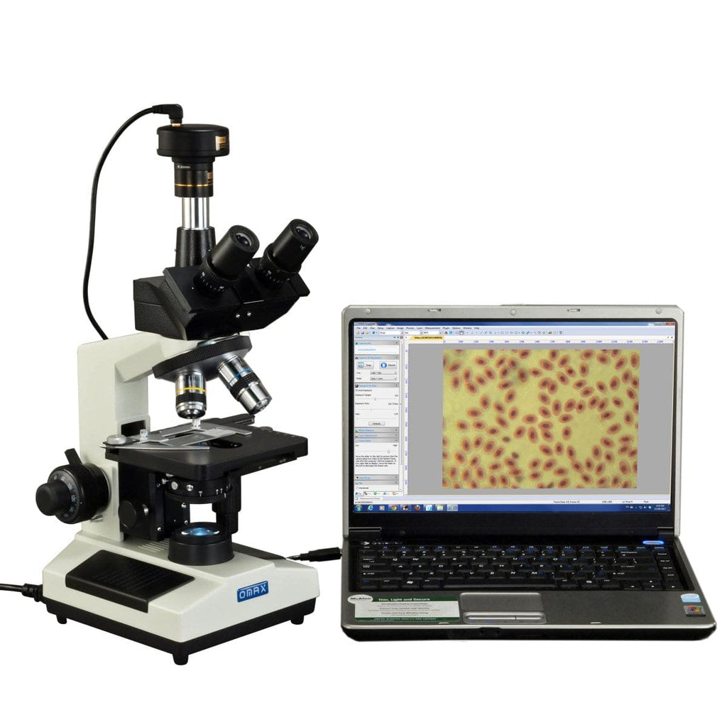 OMAX M837 Series Phase Contrast Trinocular Compound LED Microscope 40X ...