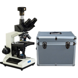 40X-1600X M837L Series Trinocular Lab Compound Microscope w/ LED Illumination + Aluminum Storage Case + 9MP USB 2.0 Digital Camera