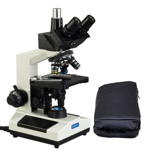 40X-2500X M837L Series Trinocular Lab Compound Microscope w/ LED Illumination + Vinyl Carrying Case