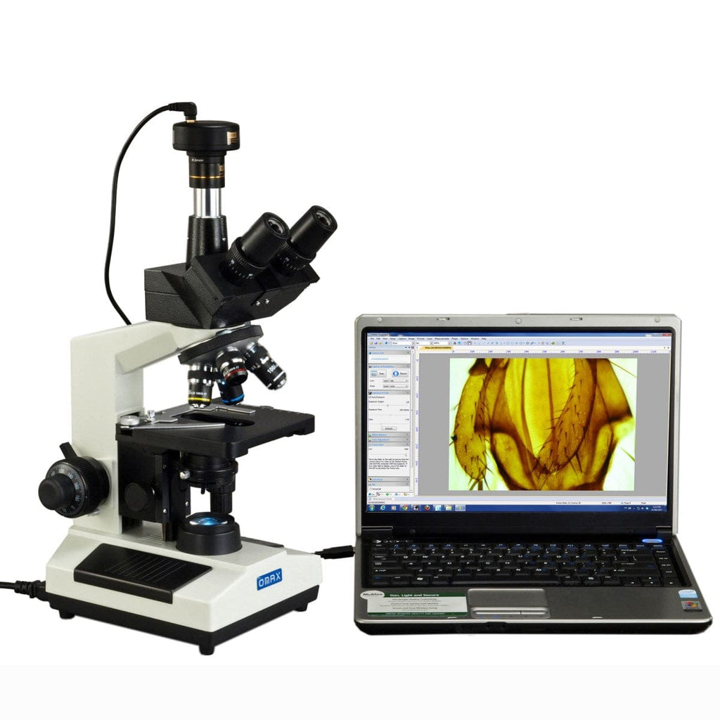 OMAX M837L Series Trinocular Lab Compound Microscope 40X-2500X Magnifi ...
