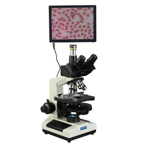 OMAX 40X-2500X 5MP Touchpad Screen PLAN Phase Contrast LED Lab Microscope with Turret Phase Disk