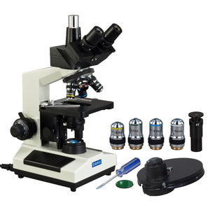 40X-2500X M837L Series Trinocular LED Microscope w/ Phase-Contrast Turret