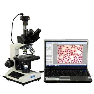 40X-2500X Phase Contrast Trinocular LED Compound Microscope with 3MP Digital Camera