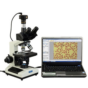 40X-2500X Phase Contrast Trinocular LED Compound Microscope with 5MP Digital Camera