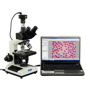 40X-2500X Phase Contrast Trinocular LED Compound Microscope with 9MP Digital Camera