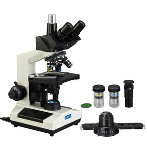 40X-2500X Trinocular Compound Laboratory LED Microscope with Phase Contrast Kit
