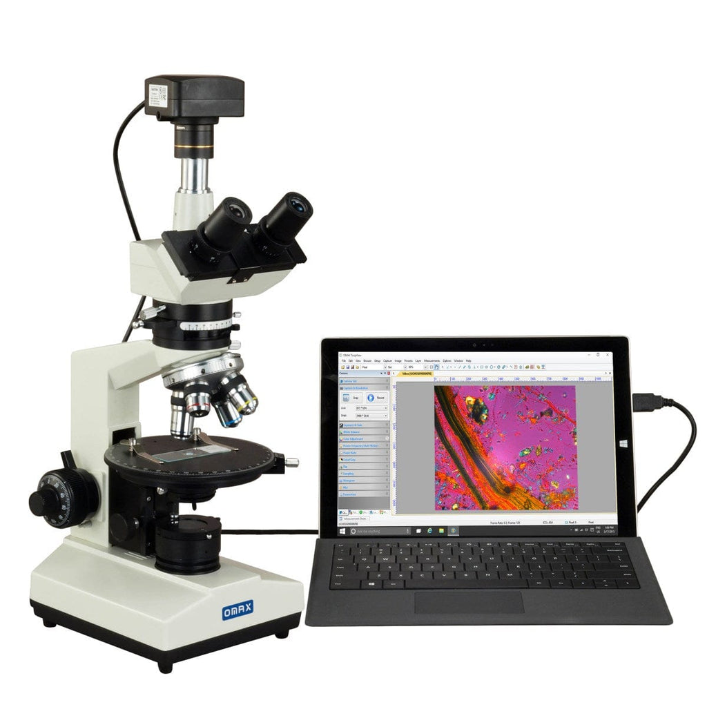 OMAX M837PL Series Polarizing Trinocular Compound Microscope 40X-600X ...