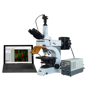 OMAX 40X-1000X PLAN Infinity EPI-Fluorescent Trinocular Compound Microscope with 2.0MP Camera