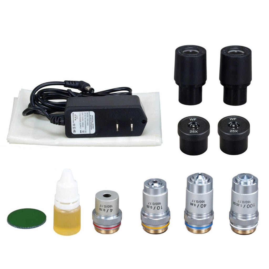 Omax Microscope Led Replacement OMAX M83E Series Digital LED Trinocular Lab Compound Microscope 40X-25 ...