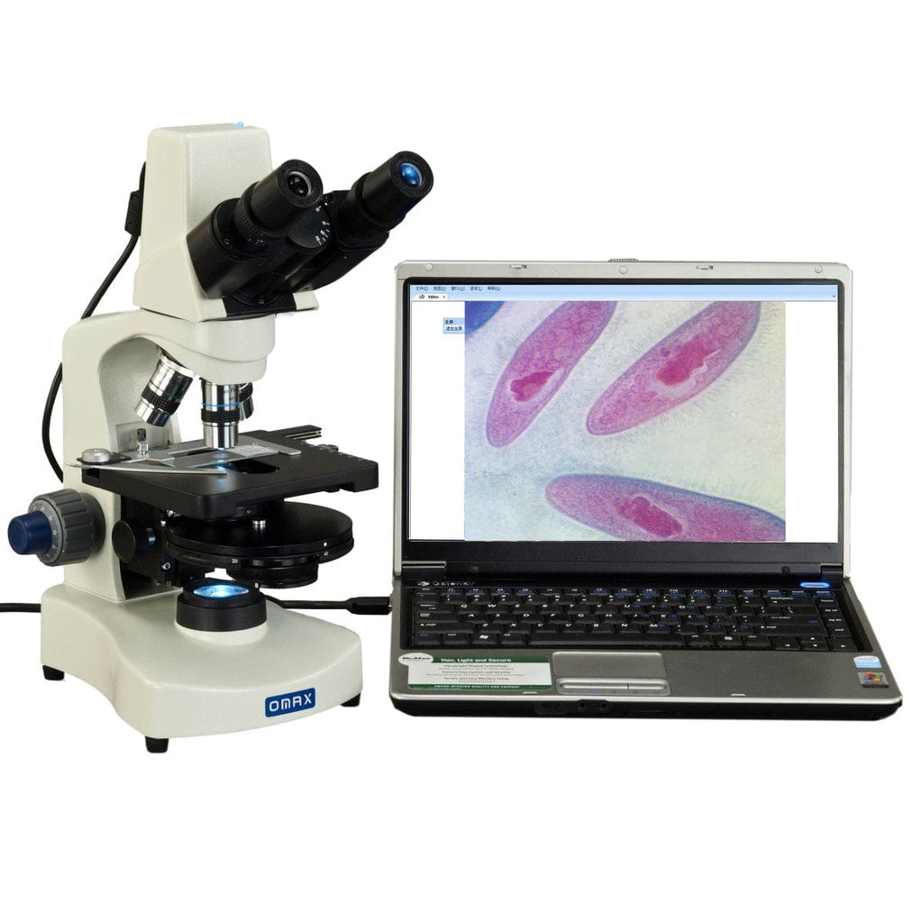 OMAX M8211 Series Phase Contrast LED Binocular Compound Microscope 40X ...