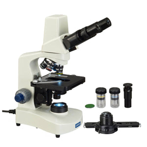 40X-2000X Built-in 3MP Camera Binocular Compound LED Microscope w Phase Contrast Kit+PLAN PH Obj.