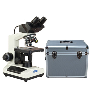 Binocular Microscope 40-2000X with Built-in Camera+Carrying Case
