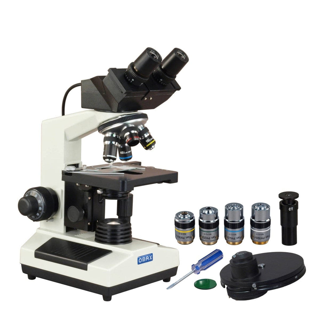 OMAX MD827 Sries Binocular Compound Microscope 40X-2500X Magnification ...