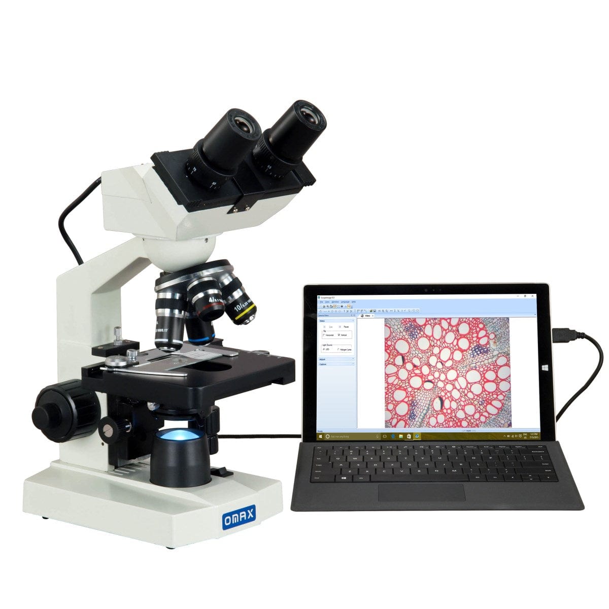 United Scope. AmScope 40X-1000X Portable Dual Light Glass Lens Metal United Scope. AmScope 40X-1000X Portable Dual Light Glass Lens Metal