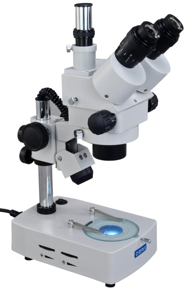 OMAX 3.5X-90X Trinocular Stereo Zoom Microscope with Ring Fiber & Dual ...
